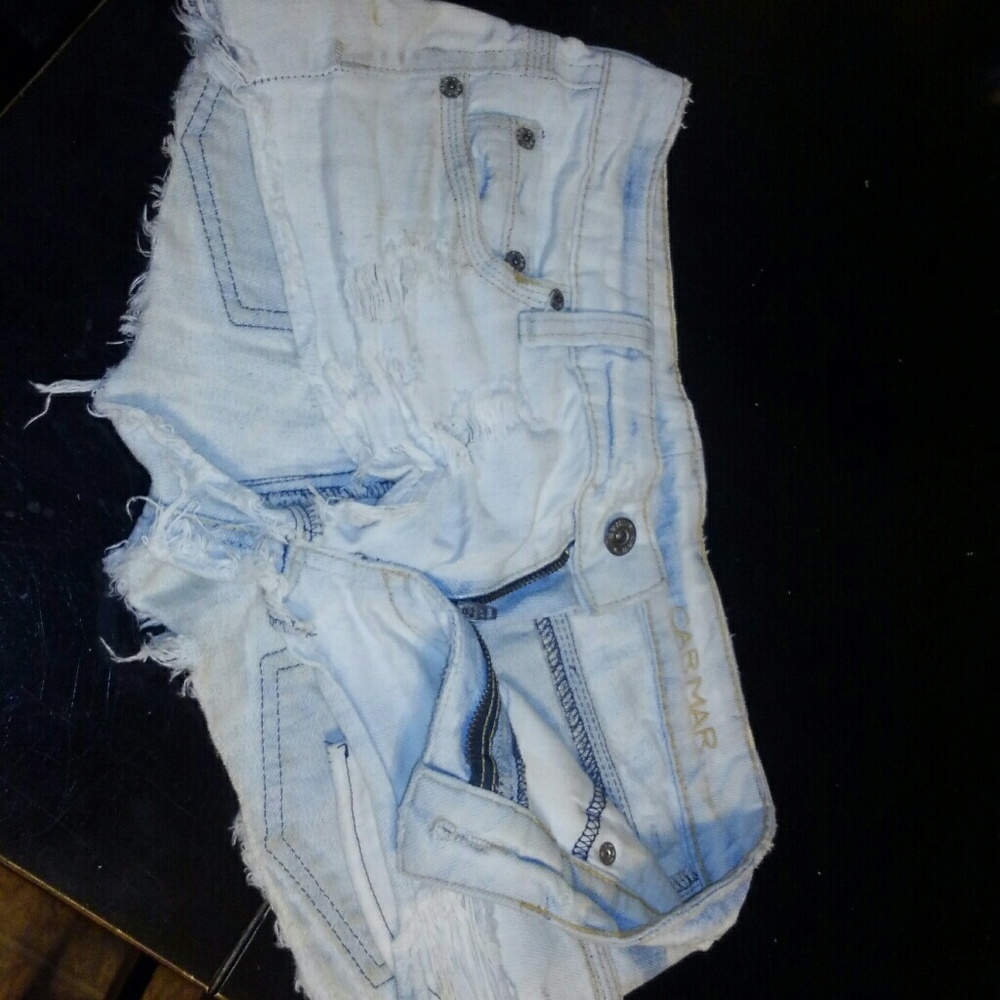 CARMAR light distressed jean shorts cutoff sz 25
